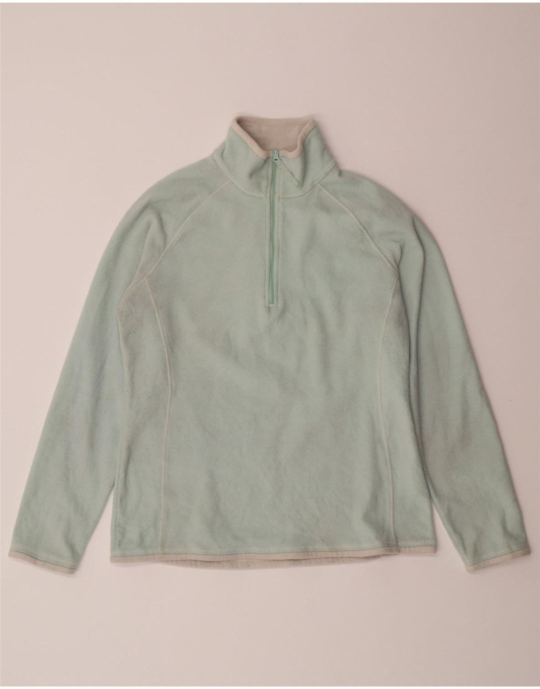 MOUNTAIN WAREHOUSE Womens Zip Neck Fleece Jumper UK 12 Medium Green