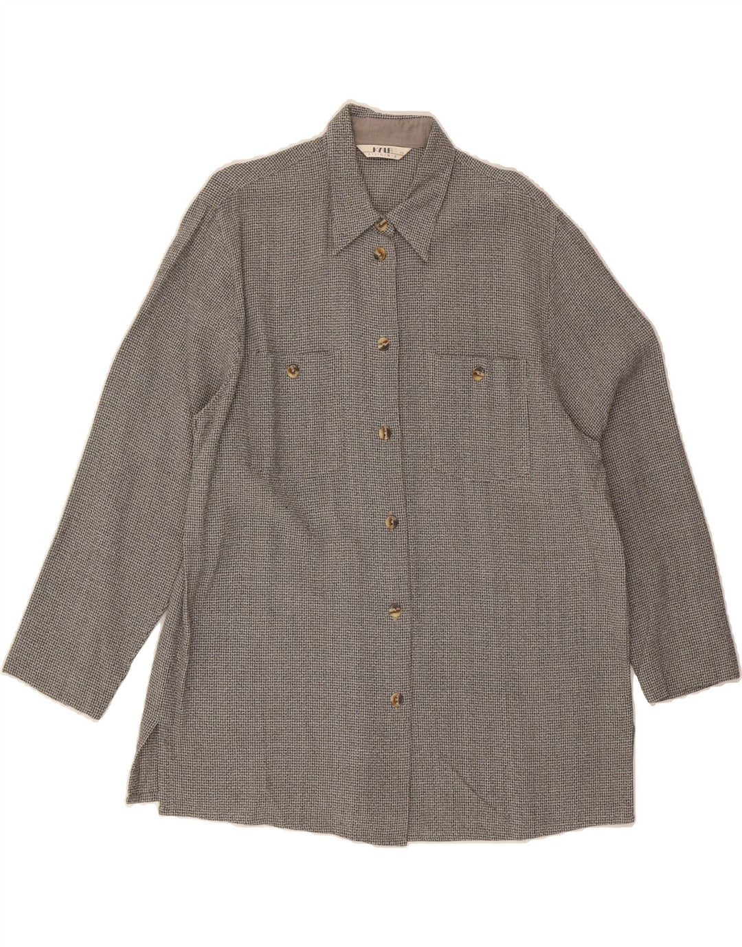 VINTAGE Womens Flannel Shirt EU 42 Large Grey Viscose Vintage Vintage and Second-Hand Vintage from Messina Hembry 
