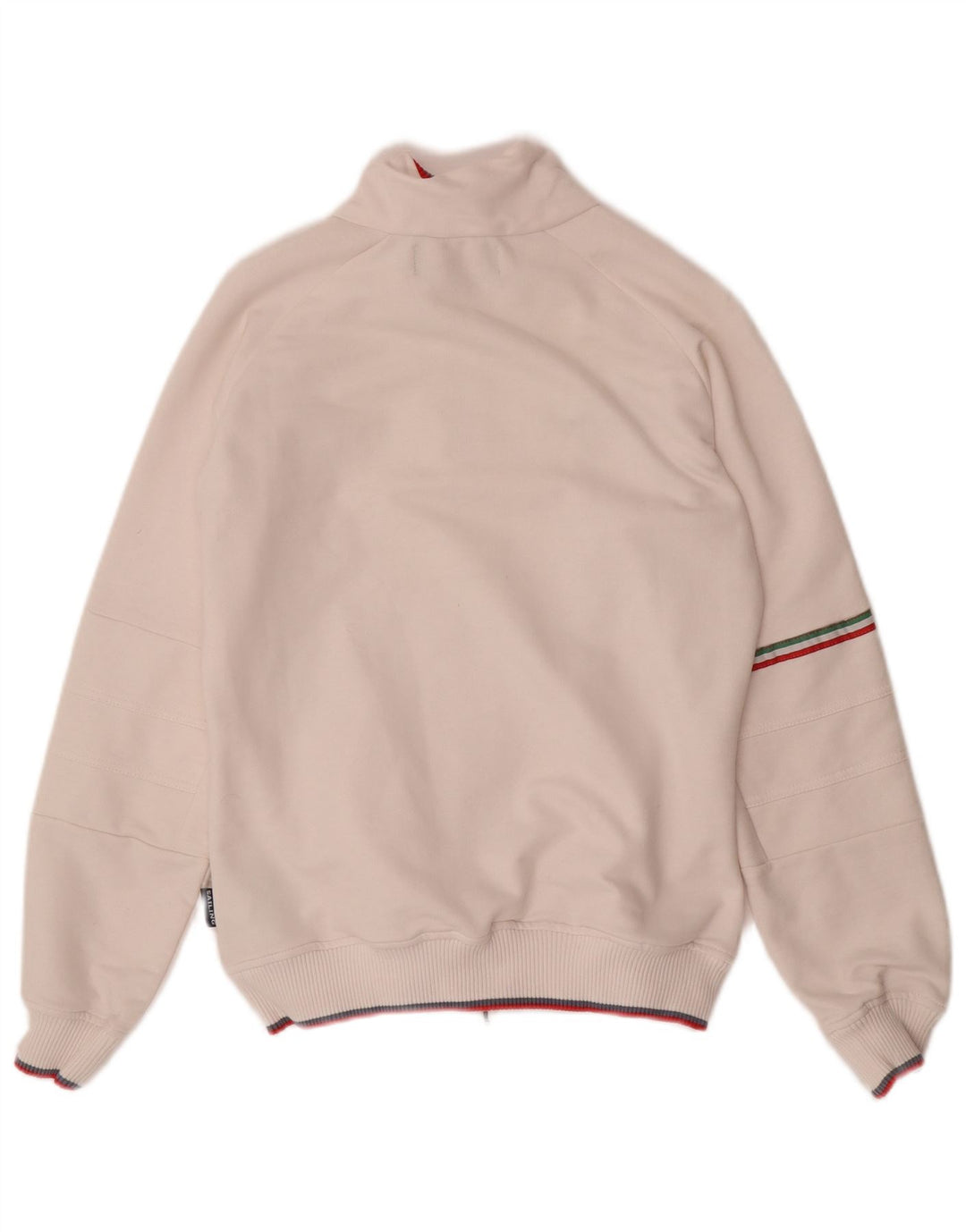 KAPPA Womens Tracksuit Top Jacket UK 14 Large Off White Cotton