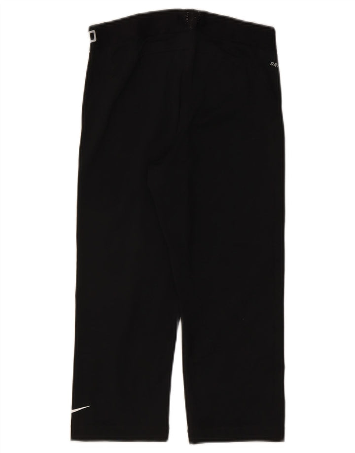 Nike Womens Dri Fit Graphic Capri Leggings UK 12 Medium  Black Polyester