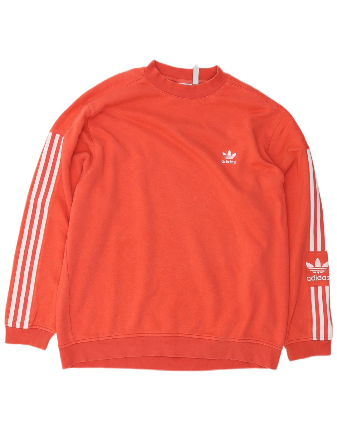 Adidas Mens Graphic Sweatshirt Jumper Large Orange Cotton