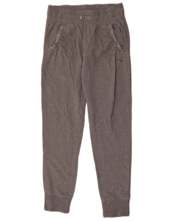 Puma Womens Tracksuit Trousers Joggers UK 10 Small Grey Cotton