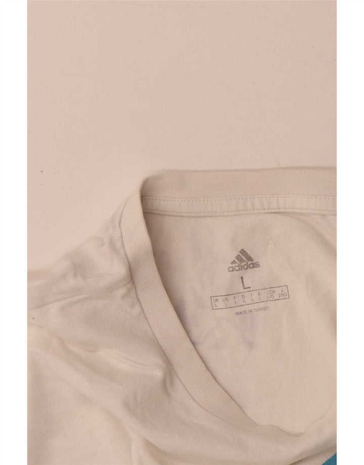 Adidas Mens Graphic T-Shirt Top Large White Cotton