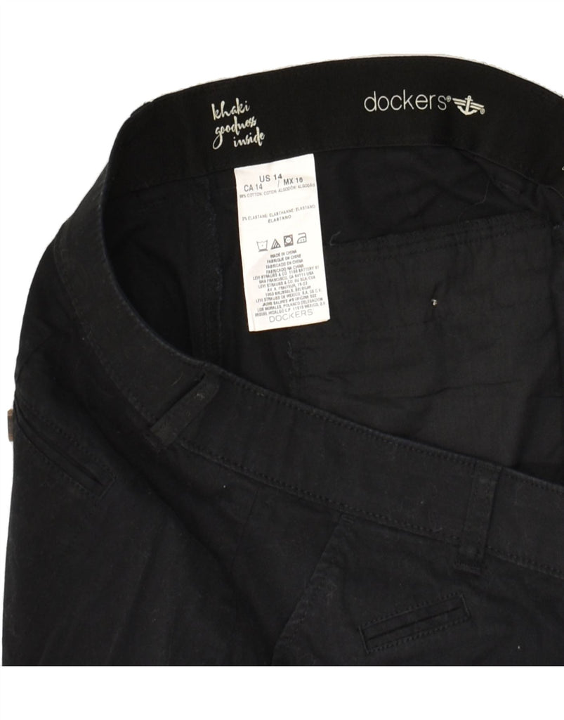 DOCKERS Womens Chino Shorts US 14 XL W36 Black Cotton | Vintage Dockers | Thrift | Second-Hand Dockers | Used Clothing | Messina Hembry 