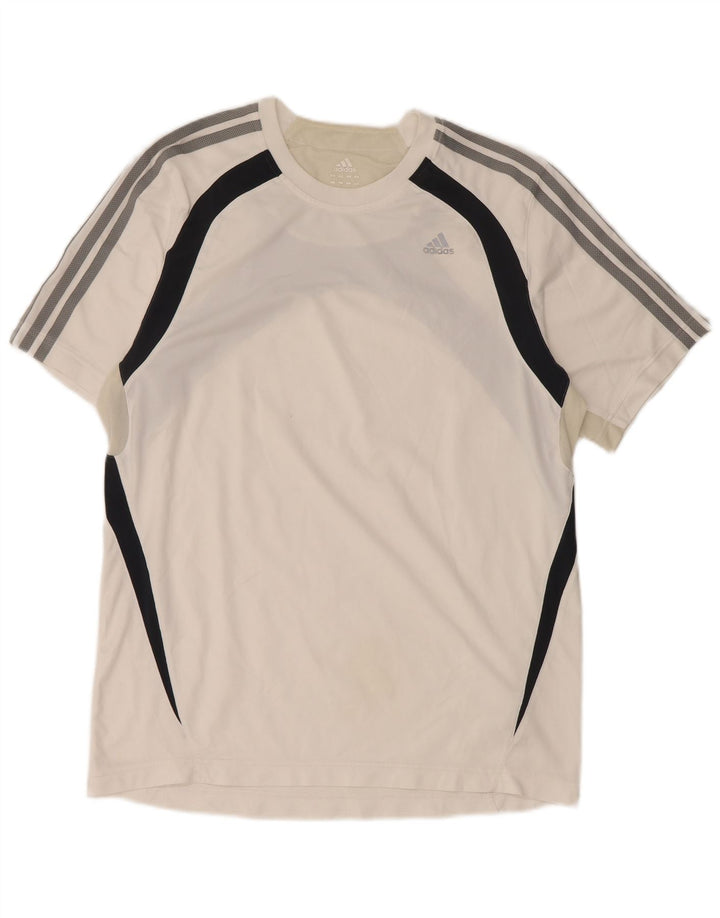 ADIDAS Mens Clima 365 T-Shirt Top Large White Colourblock Polyester