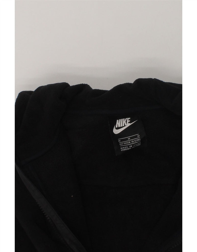 NIKE Boys Zip Hoodie Sweater 10-11 Years Medium  Black Polyester | Vintage Nike | Thrift | Second-Hand Nike | Used Clothing | Messina Hembry 