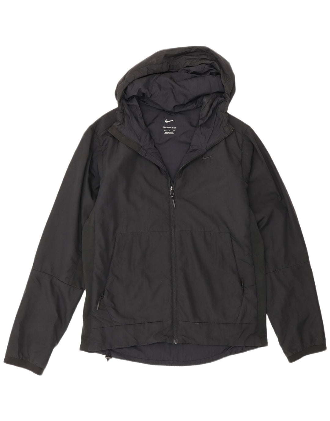 Nike Mens Therma-Fit Hooded Tracksuit Top Jacket Small Black Polyester