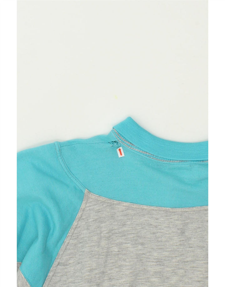 RODEO Mens Polo Neck Jumper Sweater Large Grey Colourblock Acrylic Vintage Rodeo and Second-Hand Rodeo from Messina Hembry 