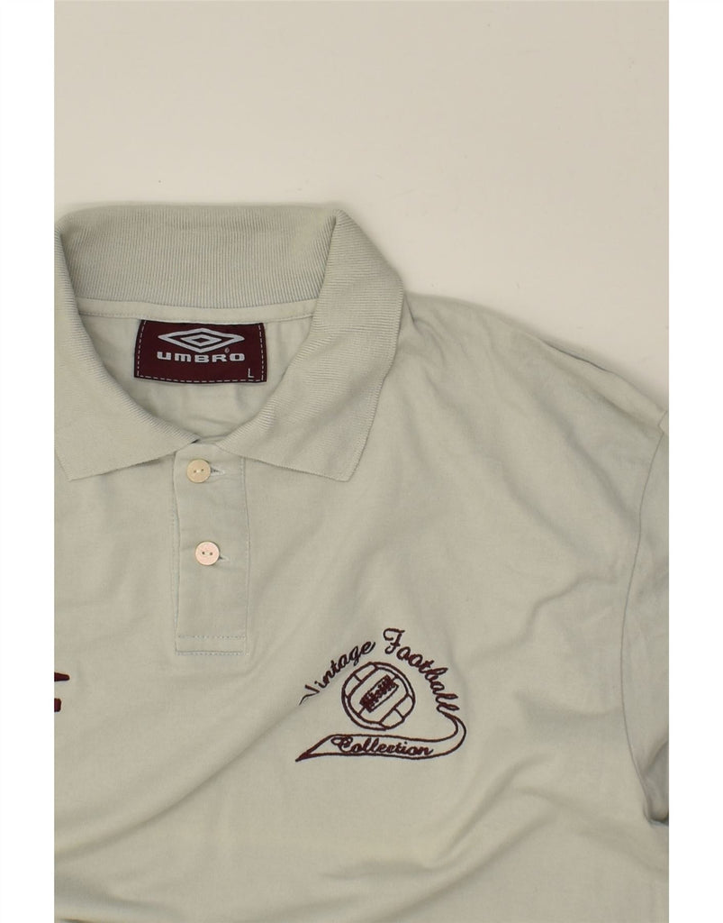 UMBRO Mens Polo Shirt Large Grey Cotton | Vintage Umbro | Thrift | Second-Hand Umbro | Used Clothing | Messina Hembry 