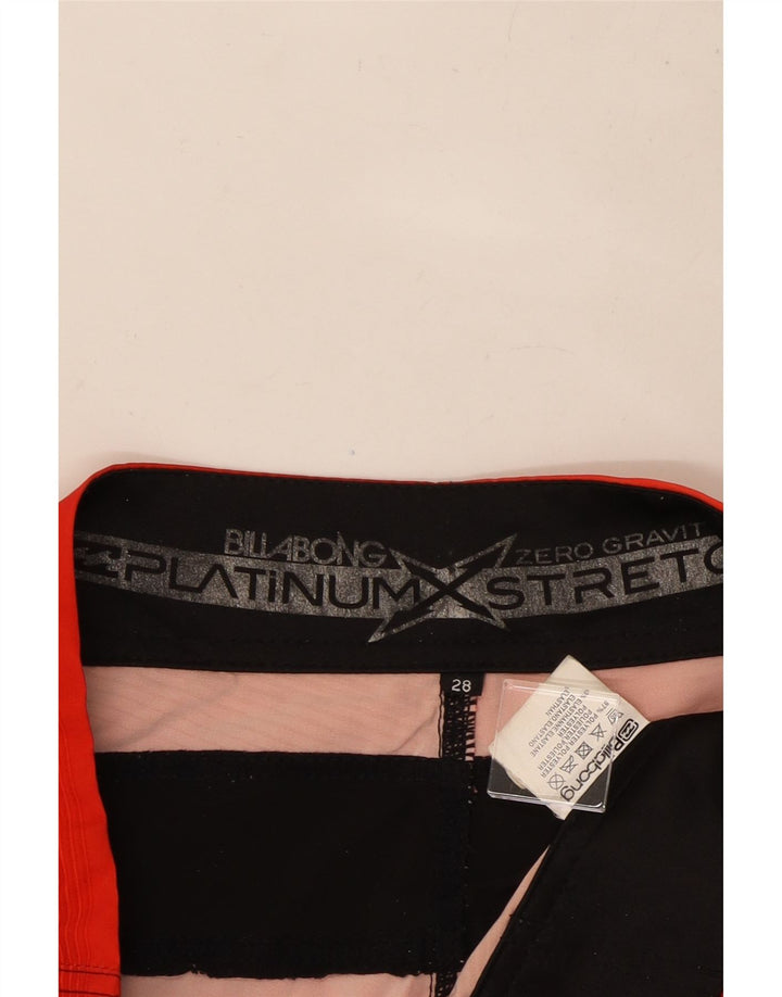 BILLABONG Mens Graphic Swimming Shorts Small  Red Colourblock Polyester