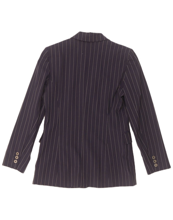 Belfe & Womens 3 Button Blazer Jacket IT 42 Medium Navy Blue Pinstripe Wool