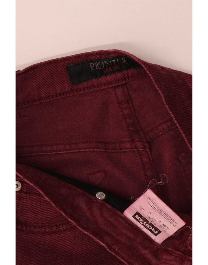 Pioneer Womens Bootcut Jeans IT 42 Medium W30 L31 Burgundy Cotton