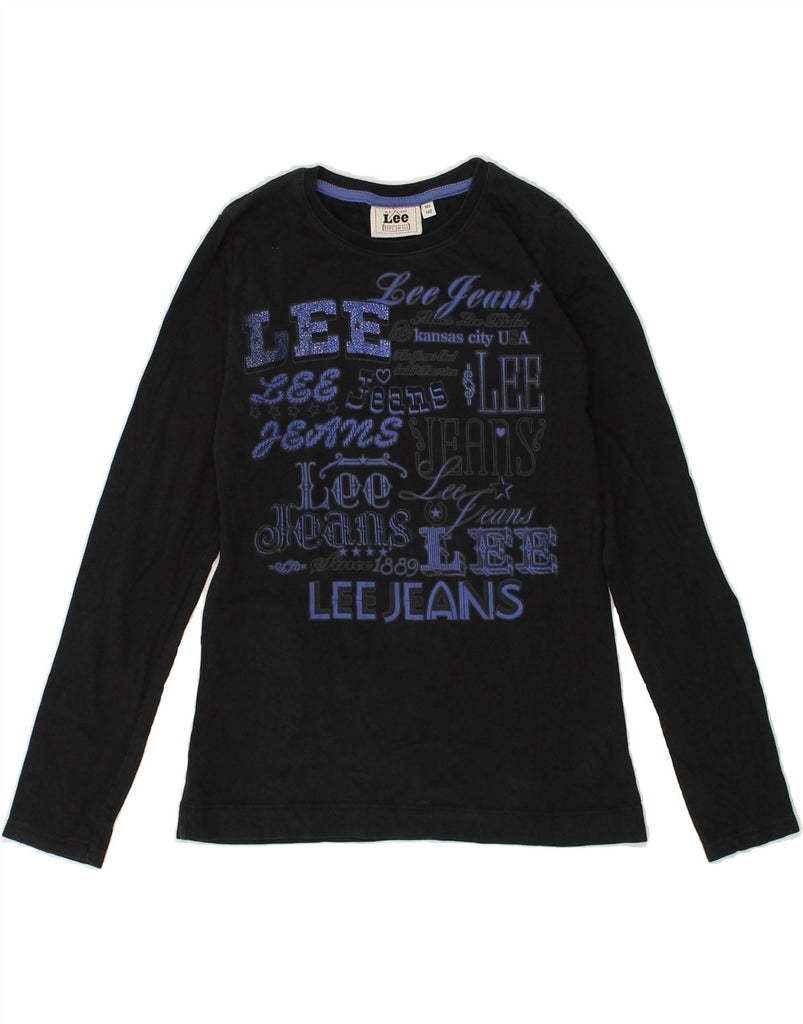 LEE Boys Graphic Top Long Sleeve 9-10 Years Navy Blue Cotton | Vintage Lee | Thrift | Second-Hand Lee | Used Clothing | Messina Hembry 