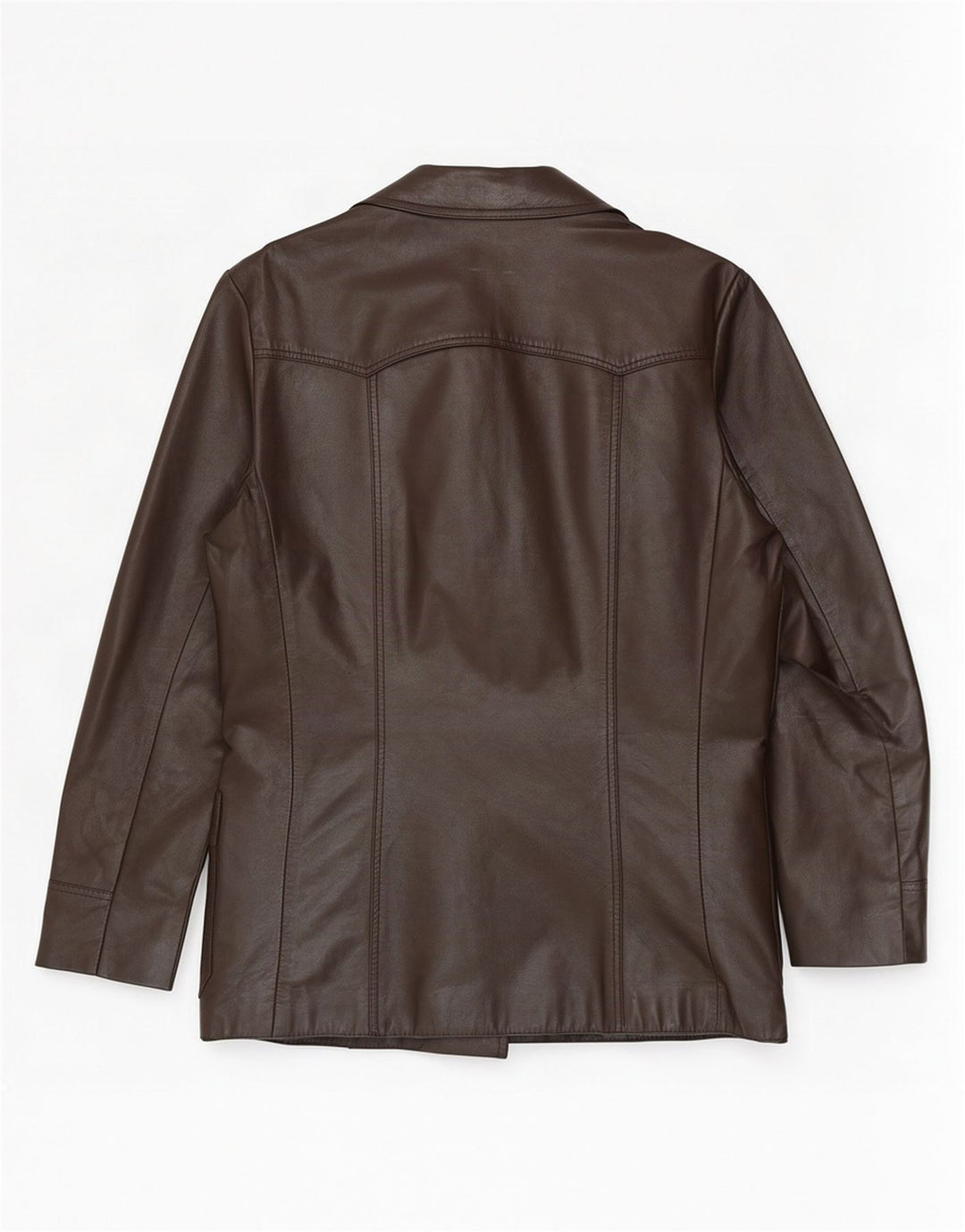 Monza Mens 3 Button Leather Blazer Jacket UK 38 Medium Brown