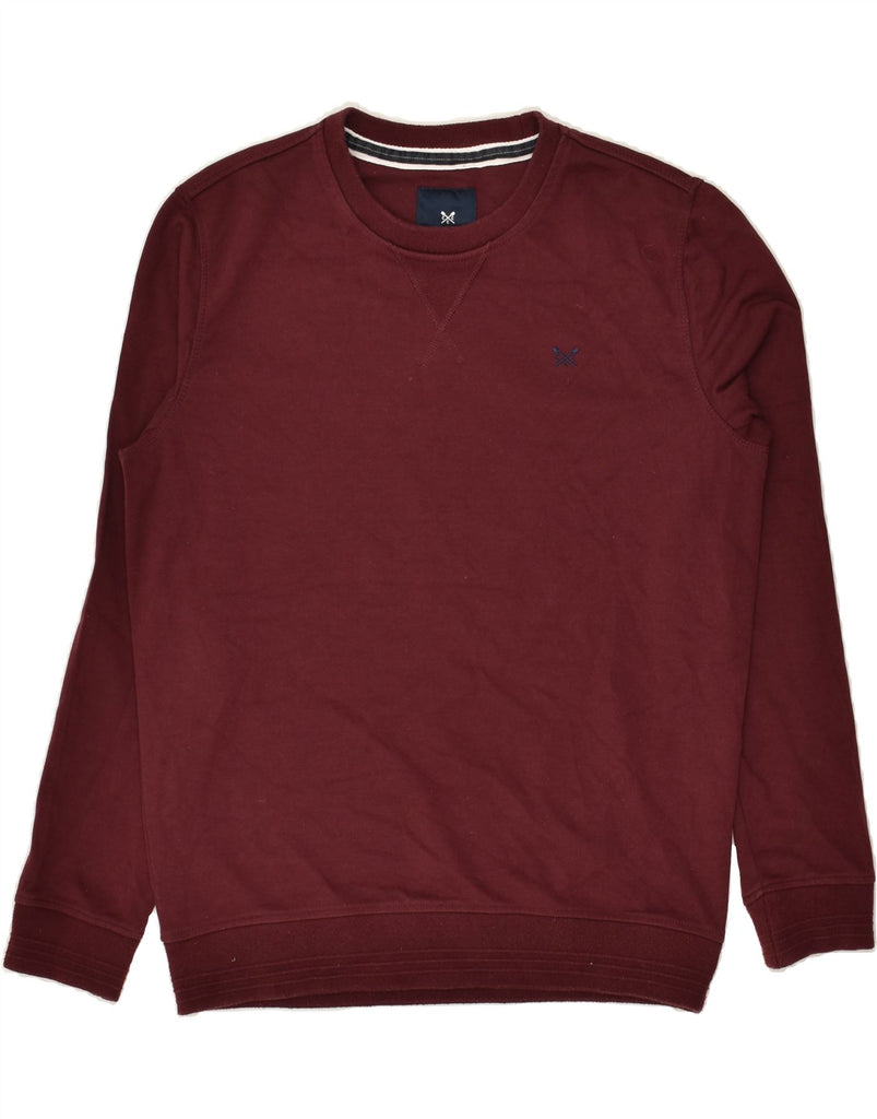 CREW CLOTHING Mens Sweatshirt Jumper Large Burgundy Polyester | Vintage Crew Clothing | Thrift | Second-Hand Crew Clothing | Used Clothing | Messina Hembry 