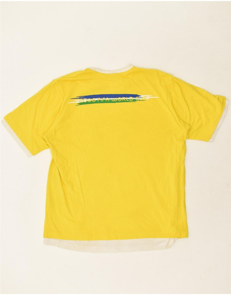 ADIDAS Mens Graphic T-Shirt Top Large Yellow Cotton | Vintage Adidas | Thrift | Second-Hand Adidas | Used Clothing | Messina Hembry 