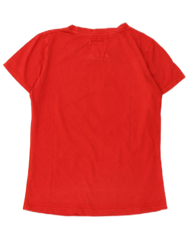 Abercrombie & Fitch Womens Graphic T-Shirt Top UK 12 Medium Red Cotton