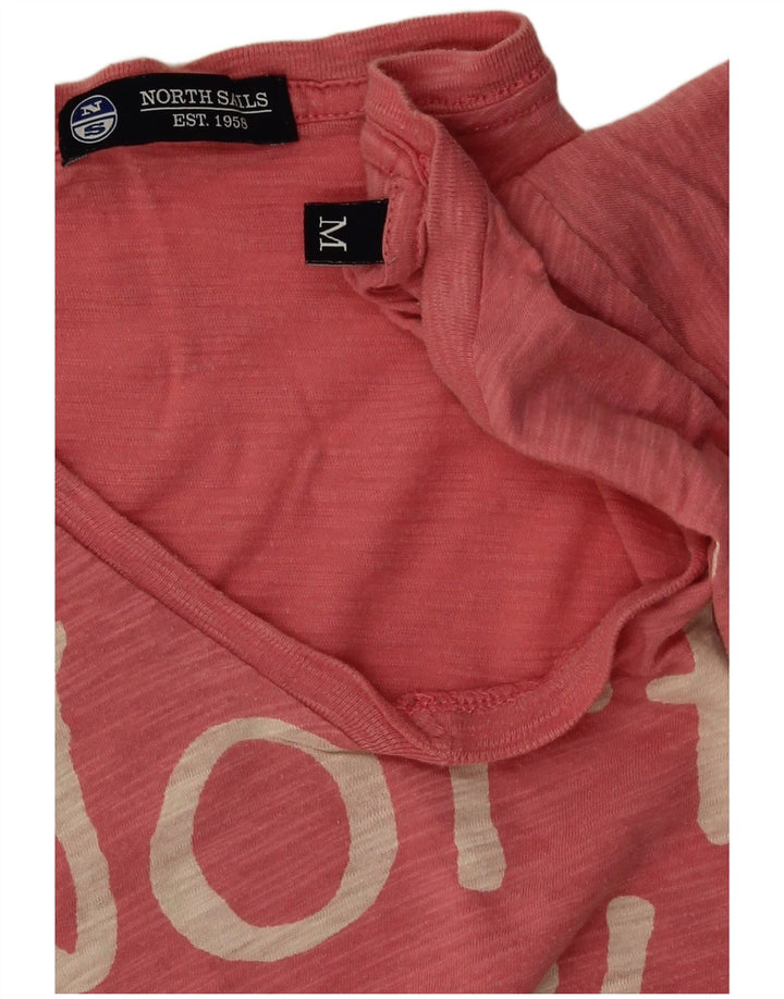 North Sails Womens Graphic T-Shirt Top UK 14 Medium Pink Flecked