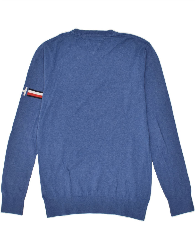 TOMMY HILFIGER Boys Crew Neck Jumper Sweater 11-12 Years Blue Cotton | Vintage Tommy Hilfiger | Thrift | Second-Hand Tommy Hilfiger | Used Clothing | Messina Hembry 