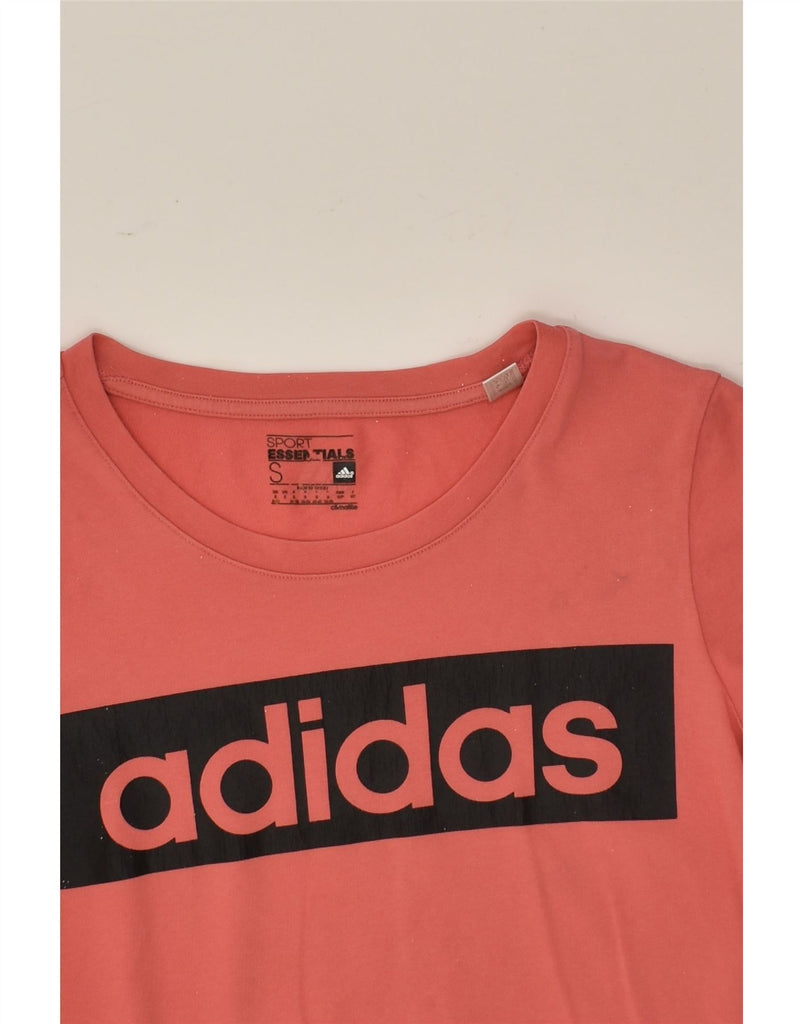 ADIDAS Womens Graphic T-Shirt Top UK 8/10 Small Pink Cotton | Vintage Adidas | Thrift | Second-Hand Adidas | Used Clothing | Messina Hembry 