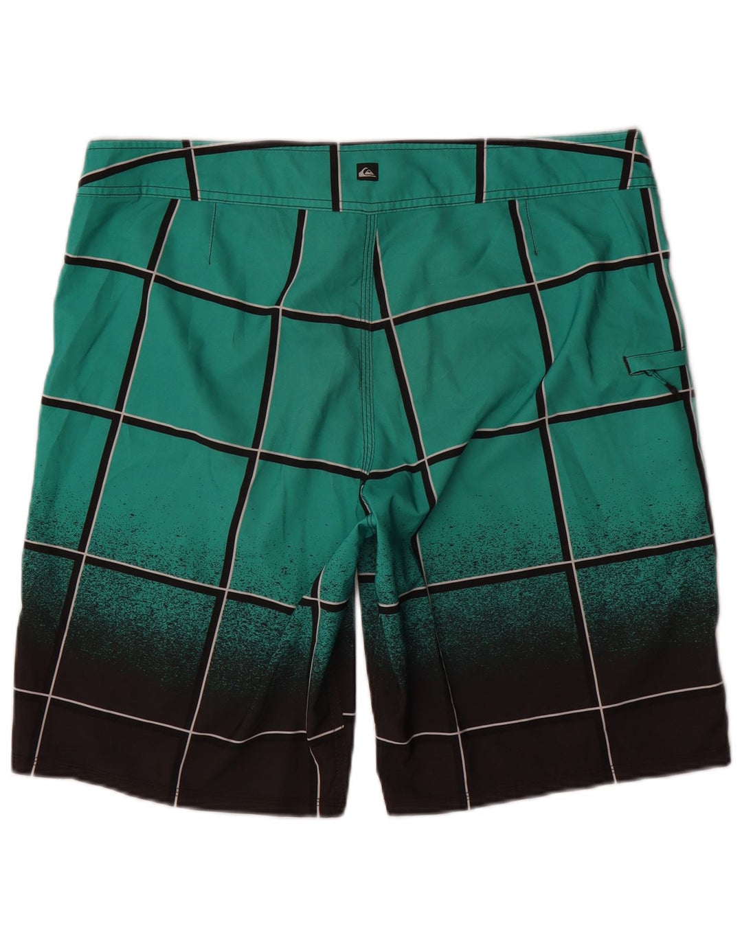 Quiksilver Mens Swimming Shorts Large Blue Plaid Polyester
