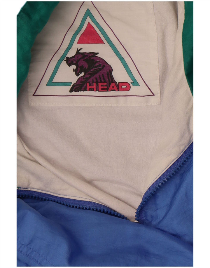 HEAD Mens Graphic Tracksuit Top Jacket 2XL Blue Colourblock Retro