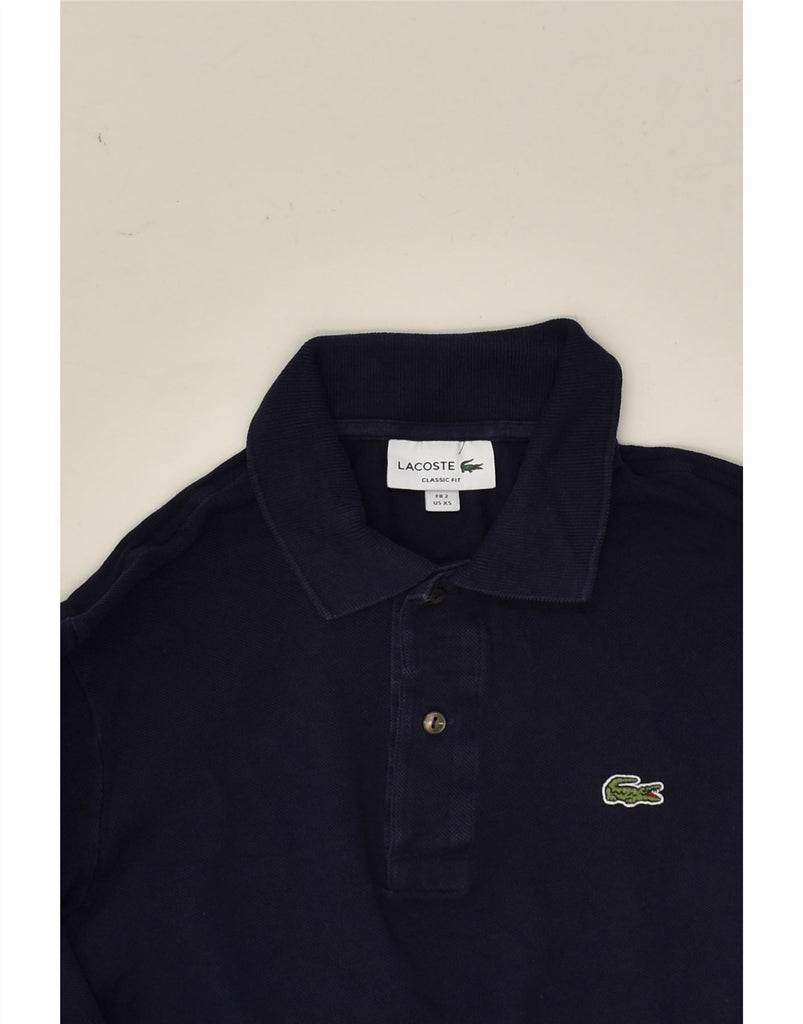 LACOSTE Mens Classic Fit Long Sleeve Polo Shirt Size 2 XS Navy Blue Cotton | Vintage Lacoste | Thrift | Second-Hand Lacoste | Used Clothing | Messina Hembry 