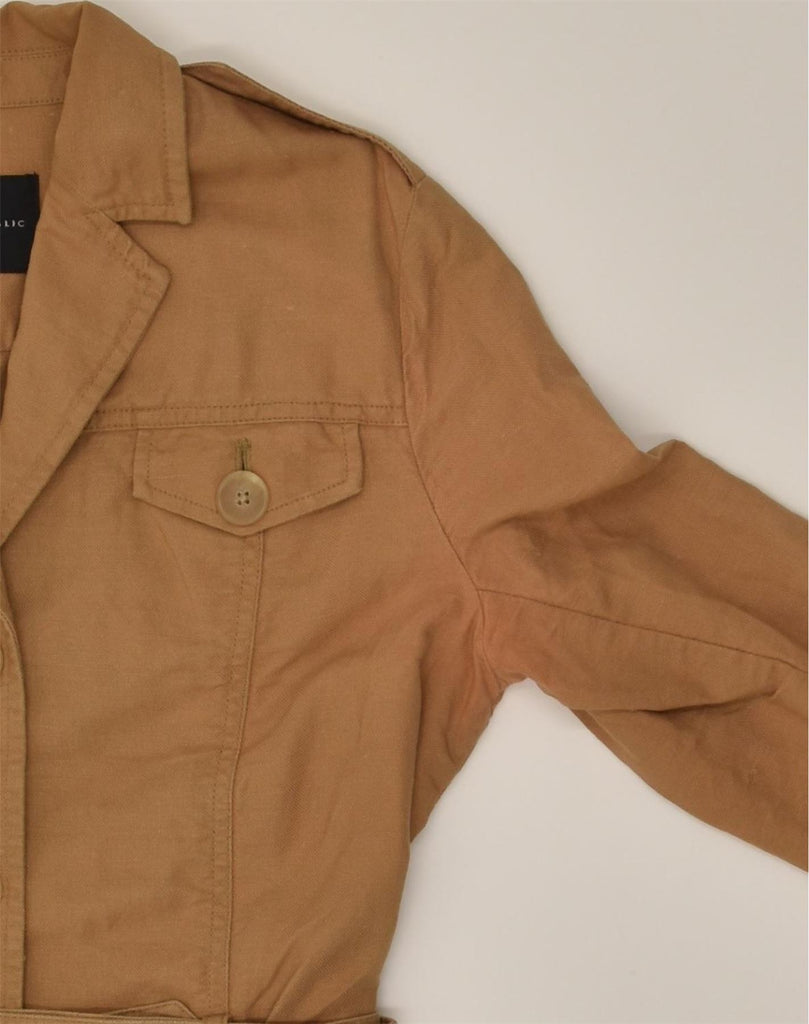 BANANA REPUBLIC Womens Utility Jacket UK 14 Medium Brown Linen | Vintage Banana Republic | Thrift | Second-Hand Banana Republic | Used Clothing | Messina Hembry 