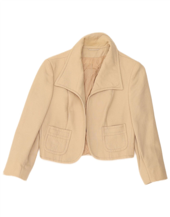 Vintage Womens 3/4 Sleeve Bolero Jacket IT 42 Medium Beige