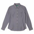 Benetton Womens Shirt UK 14 Medium Blue Pinstripe