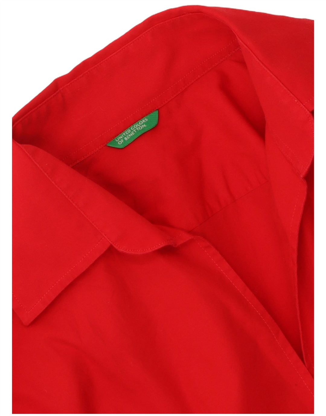 Benetton Womens Shirt Blouse UK 12 Medium Red