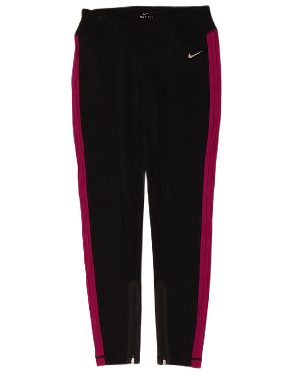 Nike Womens Dri Fit Leggings UK 8 Small  Black Colourblock