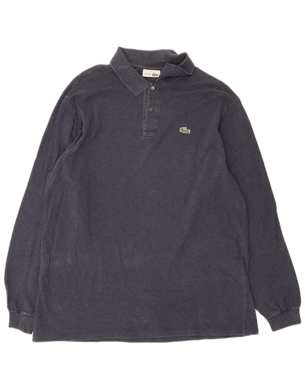 Lacoste Mens Long Sleeve Polo Shirt Size 8 3XL Navy Blue Cotton