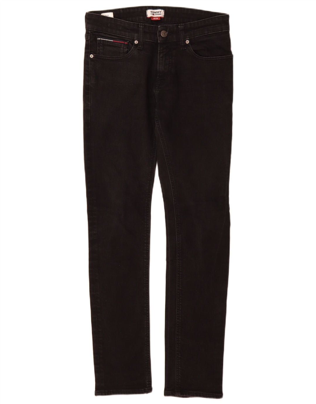 Tommy Hilfiger Mens Slim Jeans W29 L32 Black Cotton