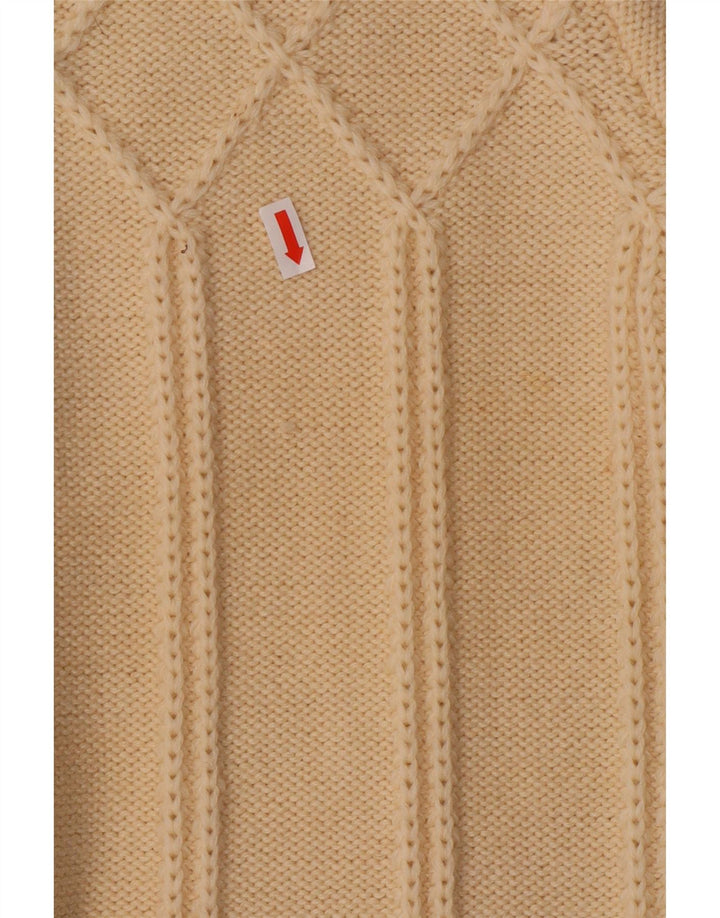 Vintage Womens Cardigan Sweater UK 12 Medium Off White Wool