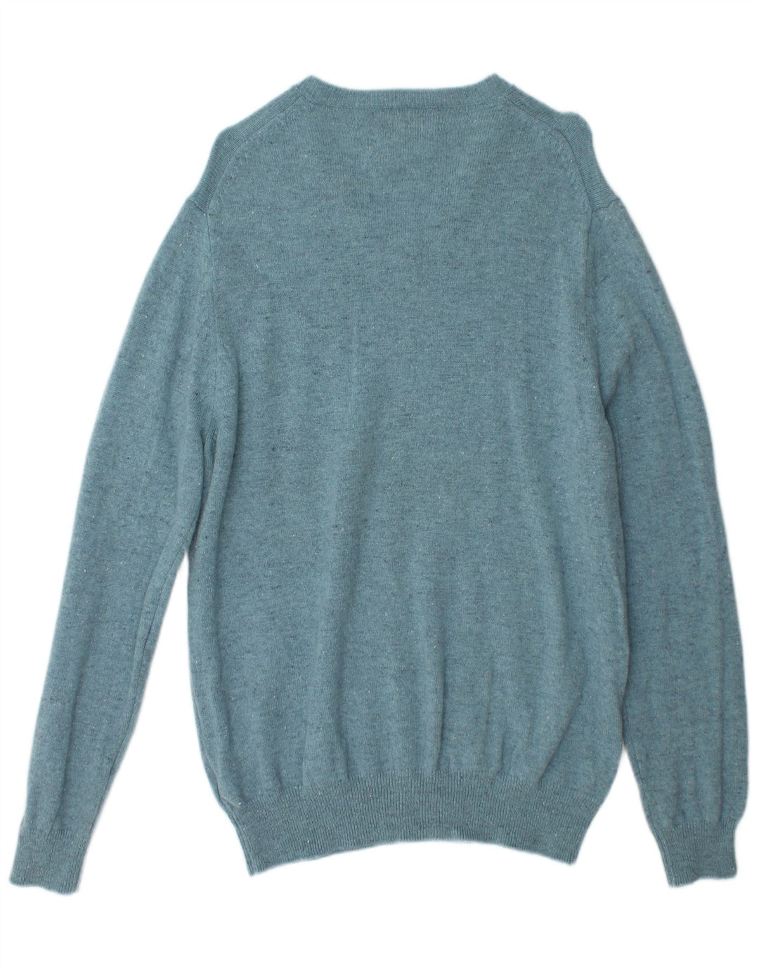 Marks & Spencer Mens V-Neck Jumper Sweater XL Blue Flecked Lambswool