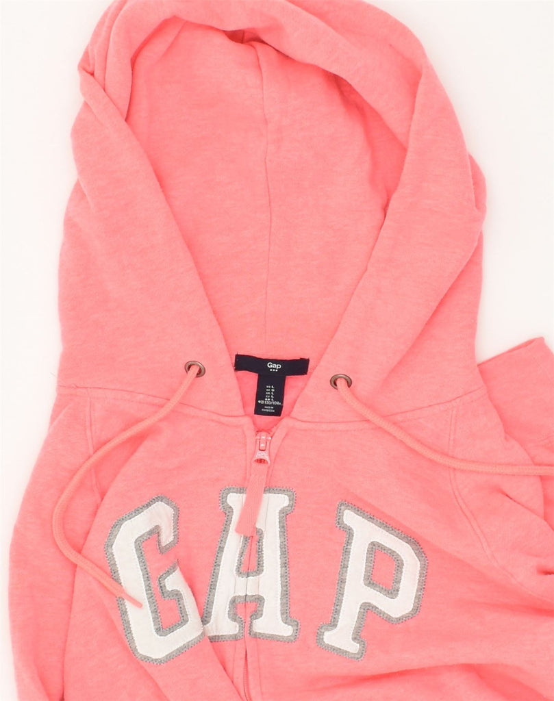 GAP Womens Graphic Zip Hoodie Sweater UK 14 Large Pink Cotton | Vintage Gap | Thrift | Second-Hand Gap | Used Clothing | Messina Hembry 