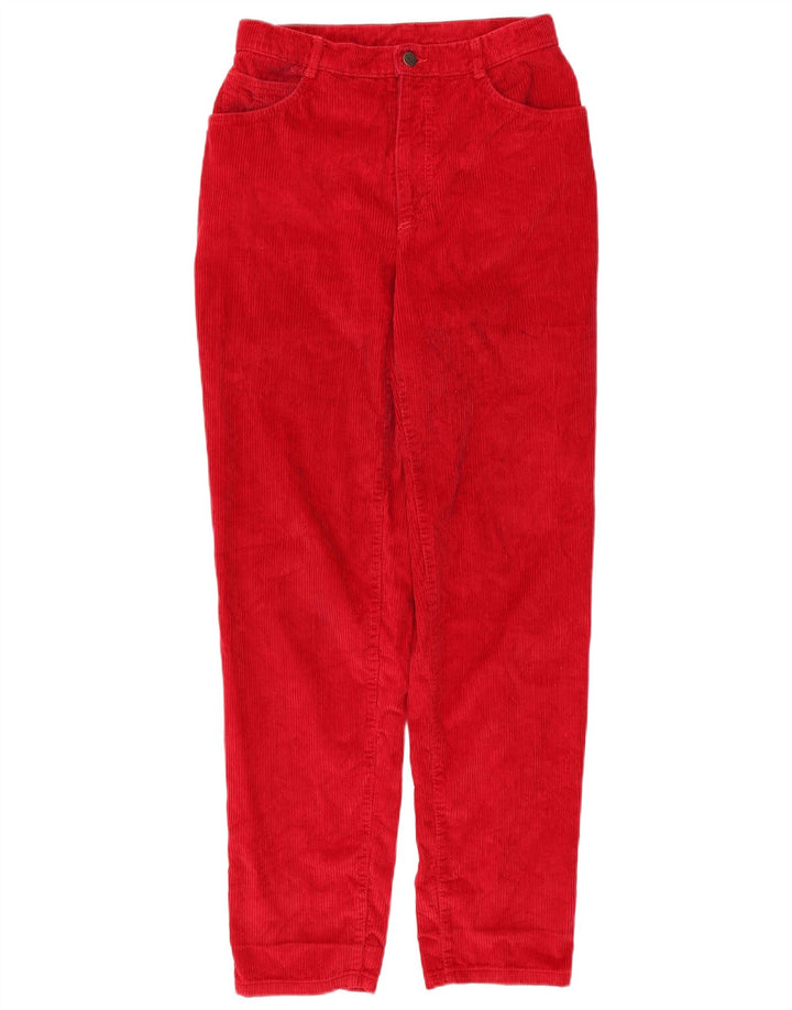 BENETTON Womens Tapered Corduroy Trousers W29 L32 Red Cotton