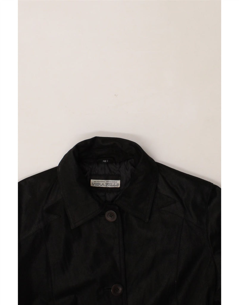 LAVORAZIONE ARTIGIANALE Womens Leather Jacket IT 48 XL Black Leather Vintage Lavorazione Artigianale and Second-Hand Lavorazione Artigianale from Messina Hembry 
