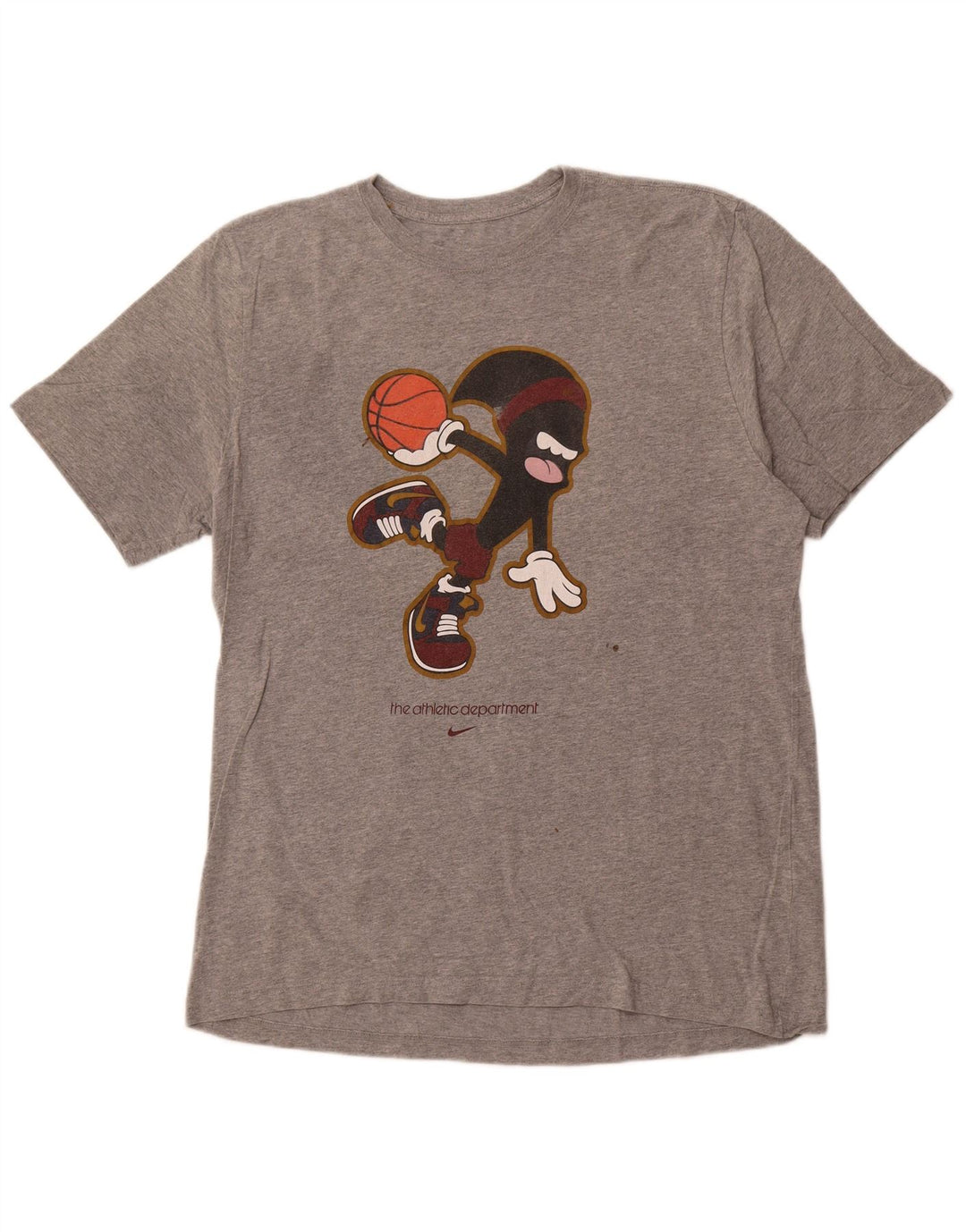 NIKE Mens Standard Fit Graphic T-Shirt Top XL Grey Cotton