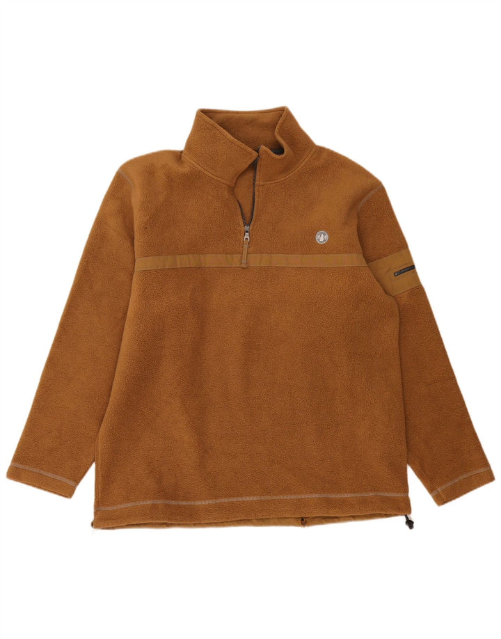 Murphy & Nye Mens Zip Neck Fleece Jumper Large Beige Polyester