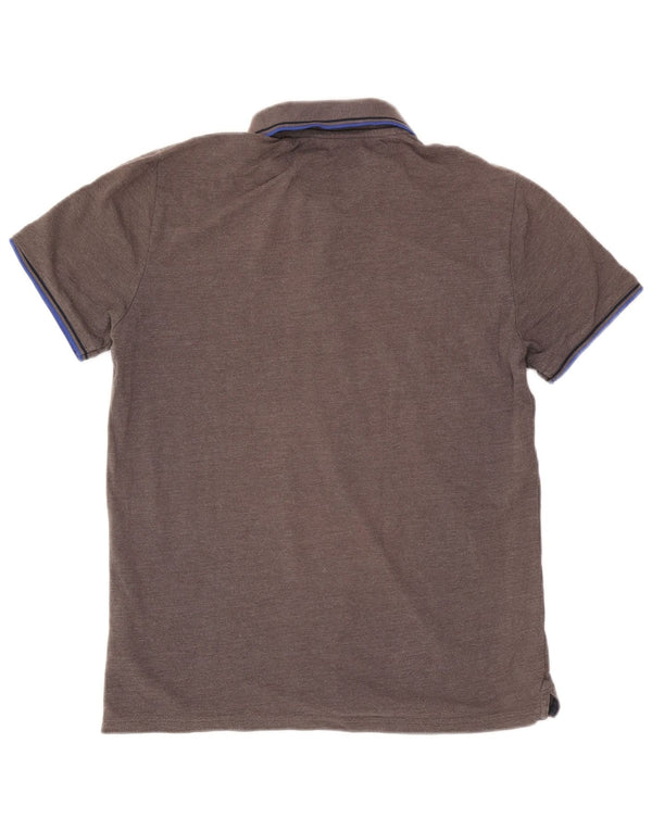 Champion Mens Polo Shirt Medium Grey Striped Cotton