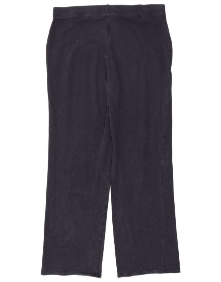 MARKS & SPENCER Womens Tracksuit Trousers UK 14 Large Navy Blue Cotton