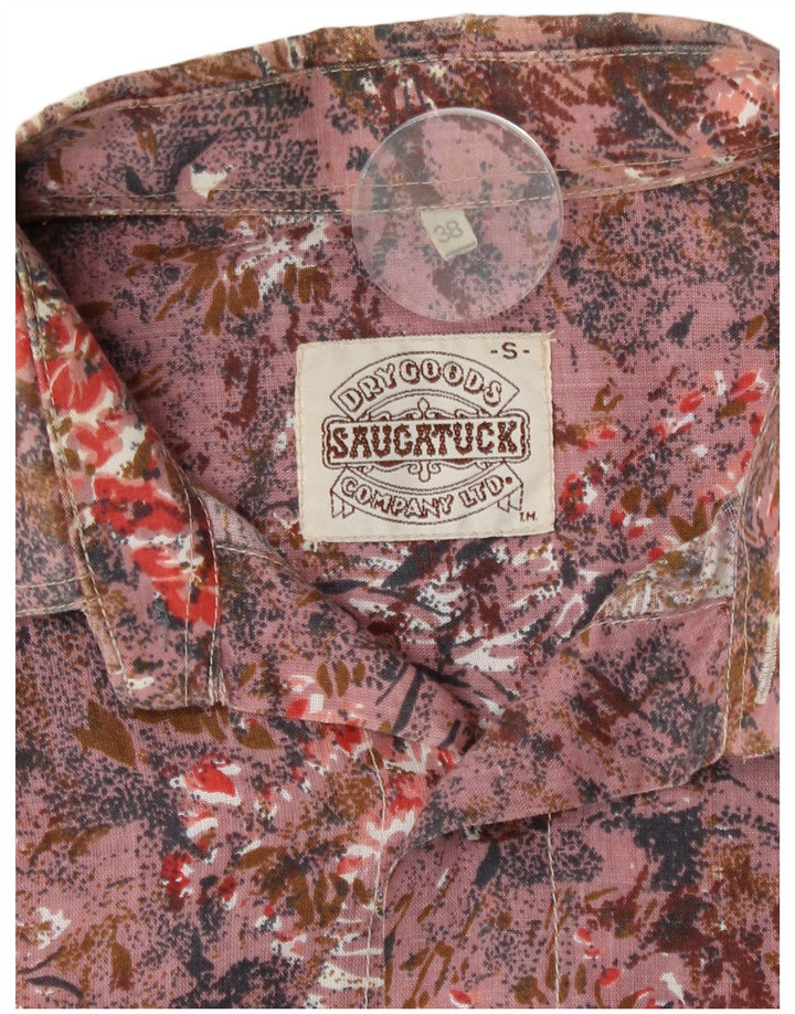 Saucatuck Mens Shirt Size 38 Medium Pink Floral