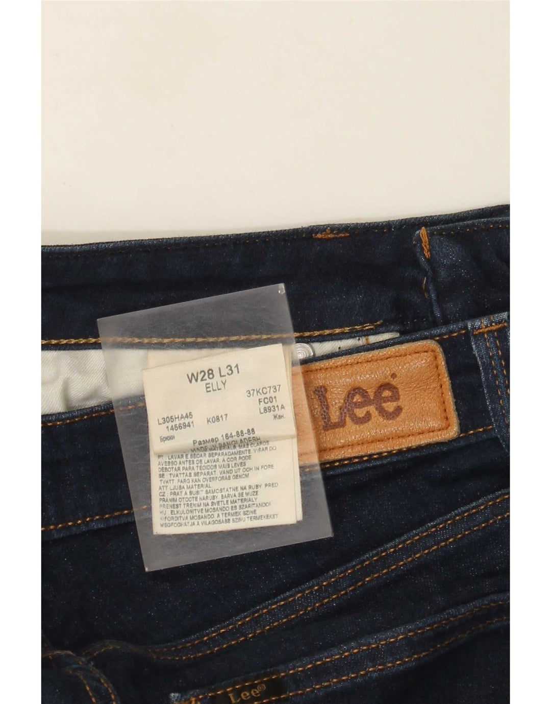 Lee Womens Elly Slim Jeans W28 L31 Navy Blue Cotton