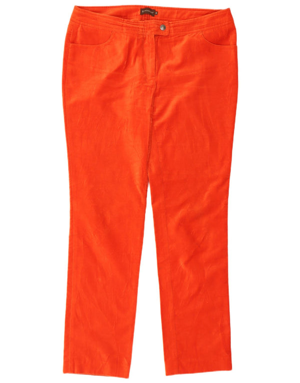 Moncler Womens Velvet Casual Trousers IT 46 Large W34 L31 Red Cotton
