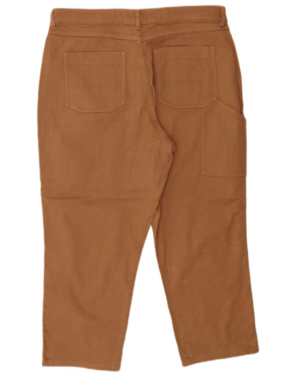 Fat Face Womens Cargo Cropped Trousers UK 16 Large W36 L24 Brown Cotton