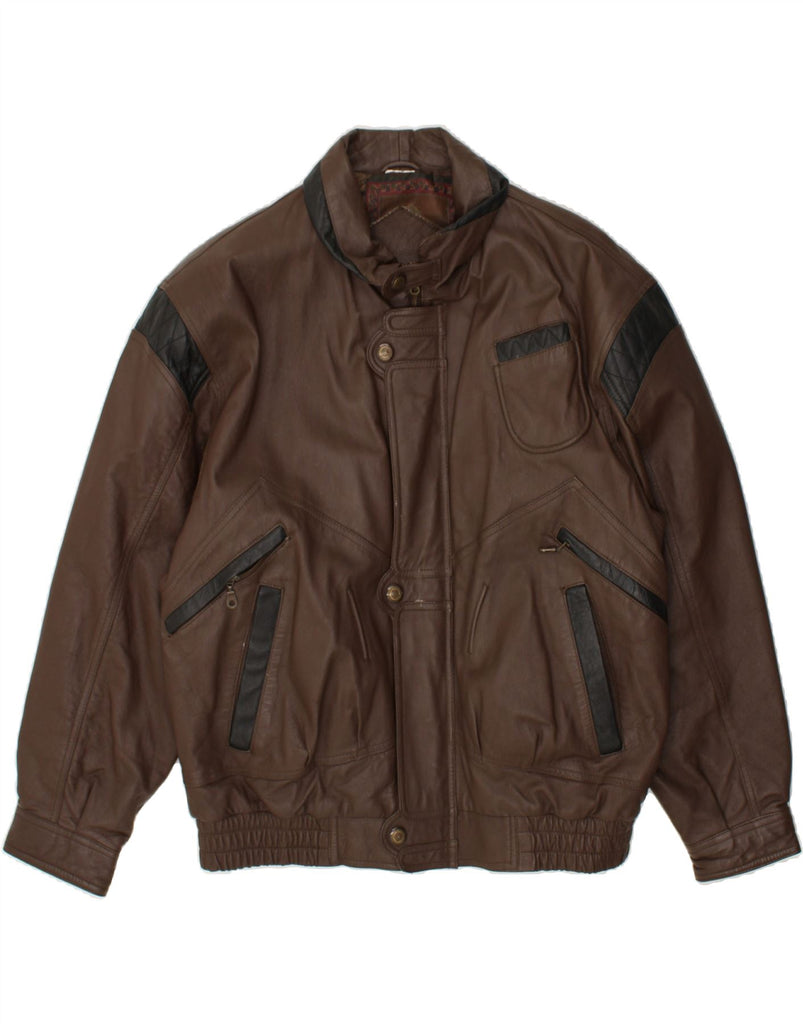 VINTAGE Mens Leather Jacket UK 42 XL Brown Leather | Vintage Vintage | Thrift | Second-Hand Vintage | Used Clothing | Messina Hembry 