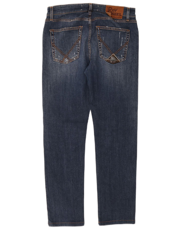 Roy Rogers Mens Distressed Slim Jeans W34 L29 Blue Cotton
