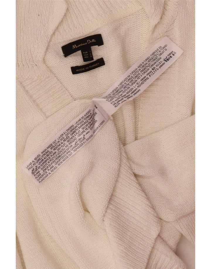 Massimo Dutti Womens Polo Neck Jumper Sweater UK 16 Large White
